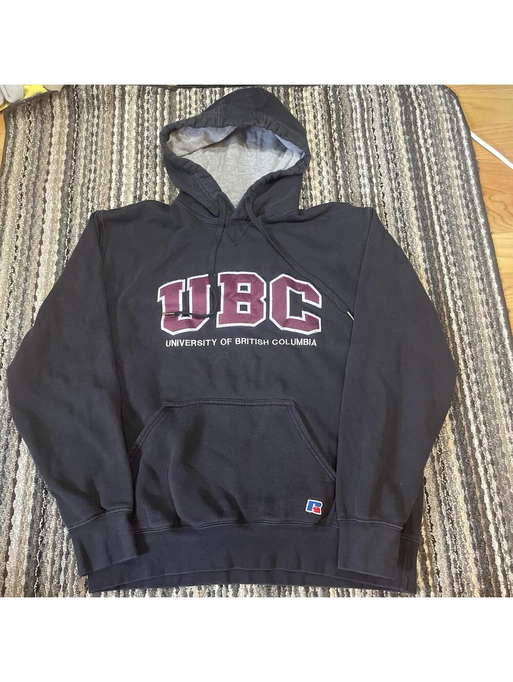 UBC Thunderbirds Football Russell Athletic Mens Black Pullover Hoodie Size M